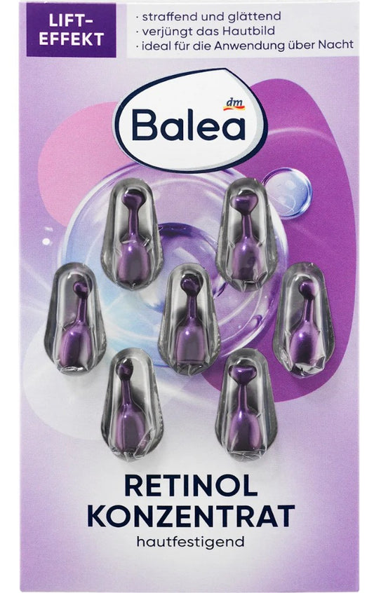 Balea Concentrated Retinol Capsules for Skin Renewal and Anti-Wrinkle - 7 Capsules