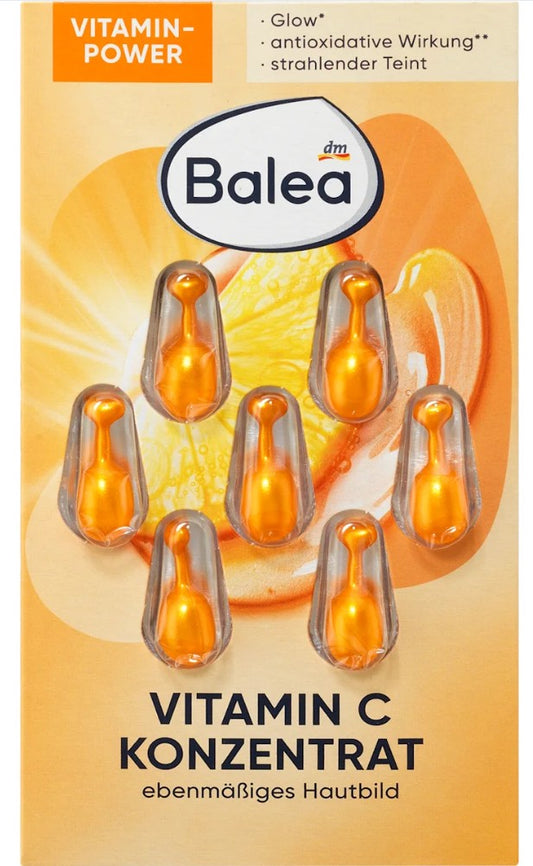 Balea Concentrated Vitamin C Capsules for Radiant Skin - 7 Capsules