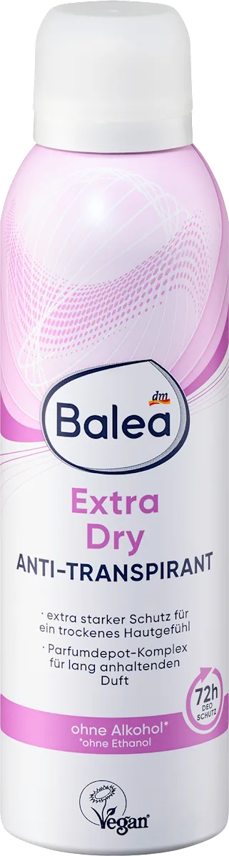 Extra Dry Antiperspirant Spray for Superior Protection and Long-Lasting Dryness by Balea - 200 ml