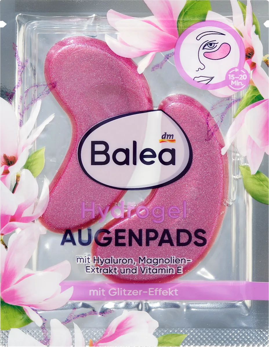 Hydrogel Patches with Shiny Touch for Hydration and Radiance Around Eyes by Balea - One Pair