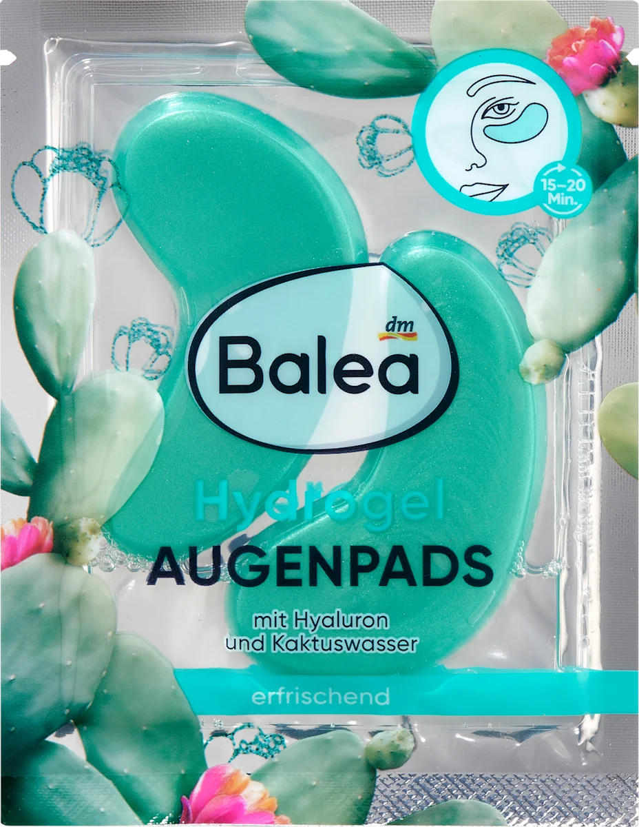 Hydrogel Patches with Aloe Vera Extract for Hydration and Refreshing Eye Area by Balea - (2 pieces)