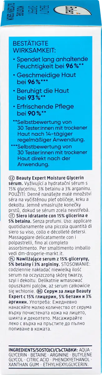 Beauty Expert Serum with Glycerin for Intense Hydration and Softness by Balea - 30 ml