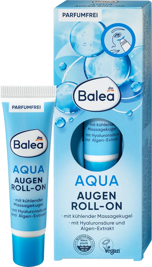 Eye Cream (Aqua Roll-On) Refreshing for Hydration and Wrinkle Defense by Balea - 15 ml