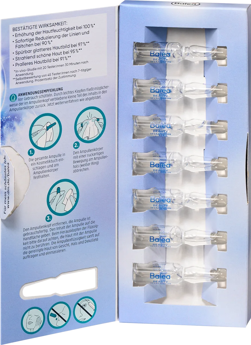 Balea Hyaluronic Acid Beauty Ampoules for Lifting and Firming (7×1 ml), 7 ml