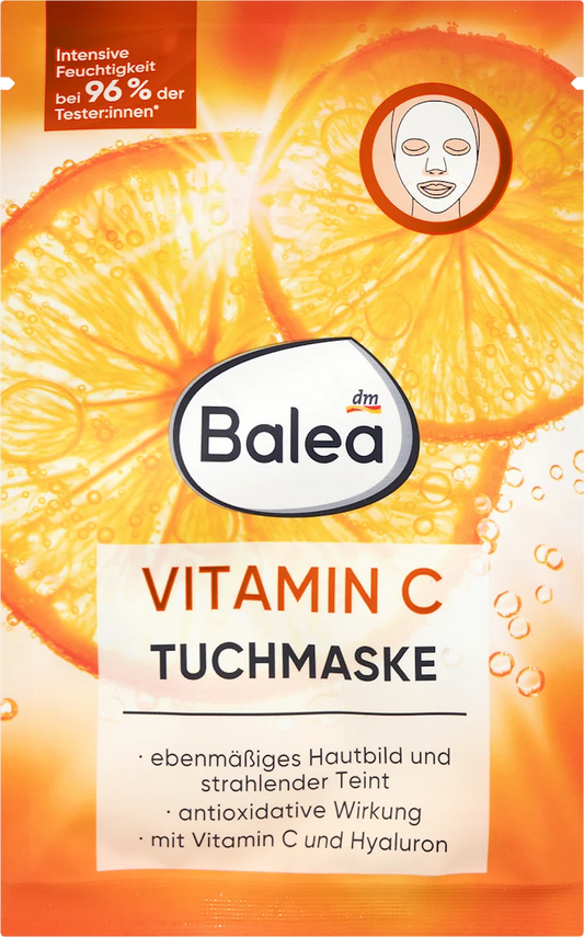 Balea Vitamin C Sheet Face Mask for Radiant Skin - Single Piece