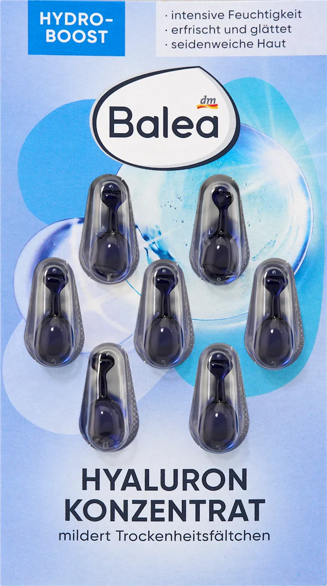 Balea Concentrated Hyaluronic Capsules for Intensive Skin Hydration - 7 Capsules