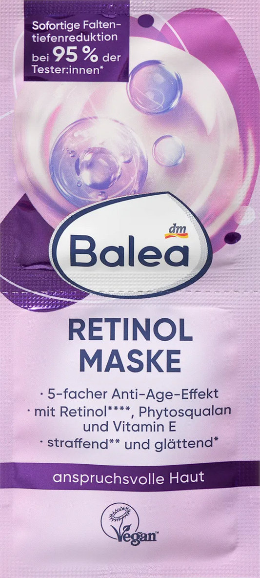 Balea Retinol Face Mask for Skin Renewal and Anti-Wrinkle - 16 ml