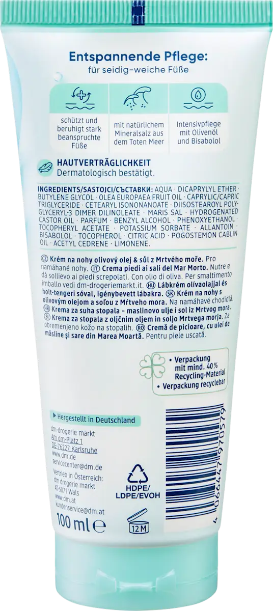 Balea Foot Care Cream with Dead Sea Salts - 100 ml