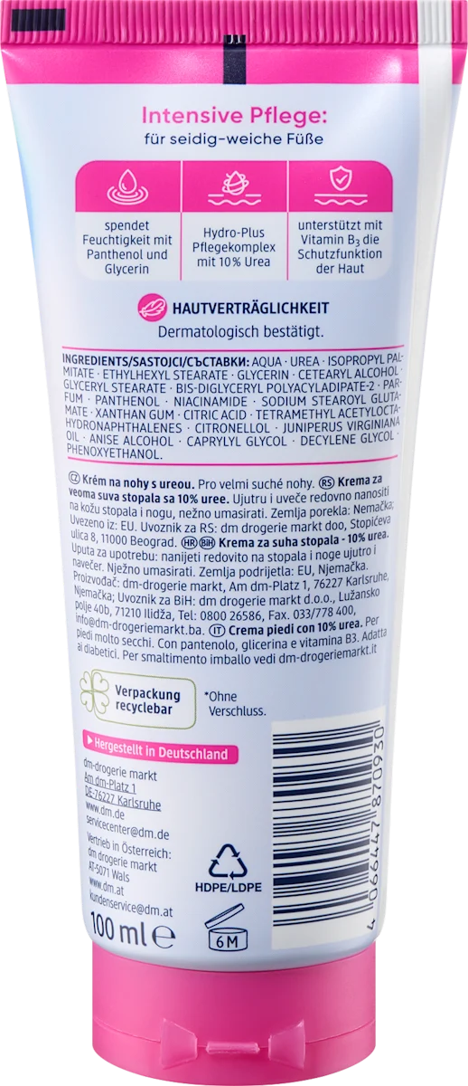 Moisturizing Foot Cream with Urea by Balea - 100 ml