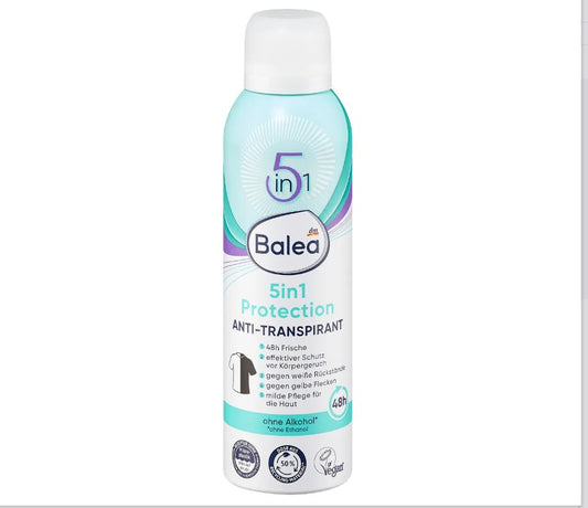 5-in-1 Protection Antiperspirant Spray for Comprehensive and Reliable Defense by Balea - 200 ml