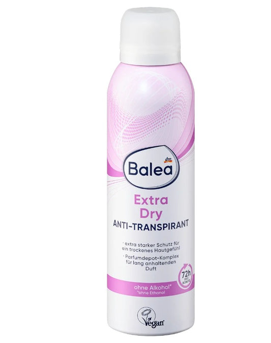 Extra Dry Antiperspirant Spray for Superior Protection and Long-Lasting Dryness by Balea - 200 ml